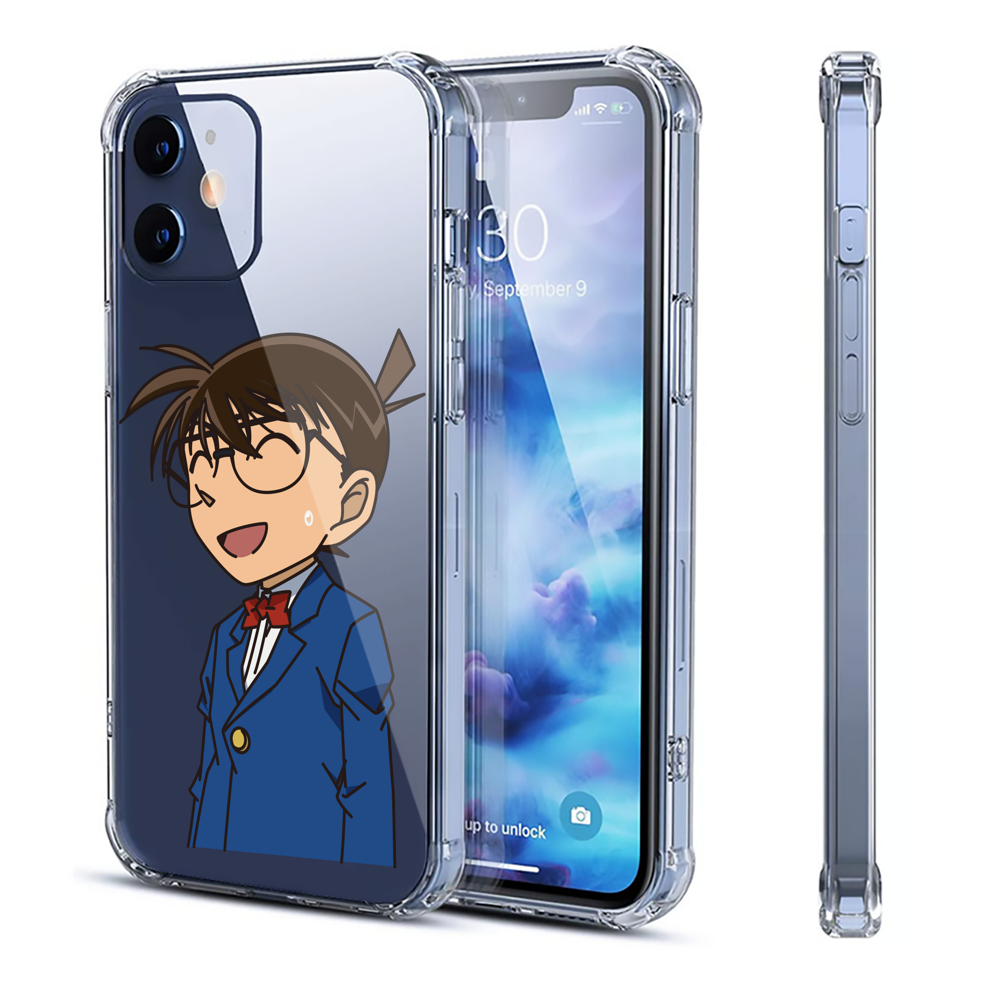 （画像用） 名探偵コナン 江戸川 コナン Detective Conan Conan Edogawa 【iPhone 12シリーズ対応】透明スマホケース（クリアソフトケース）